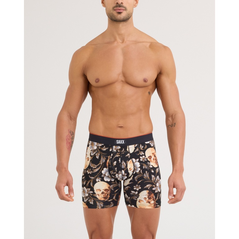 SAXX Boxershorts Multisport Mesh Boxer Brief Fly Skull gold Herren - 1 Stück